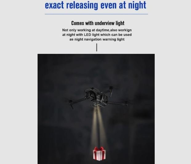 Závěsný systém na dron DJI Mavic 3 během letu