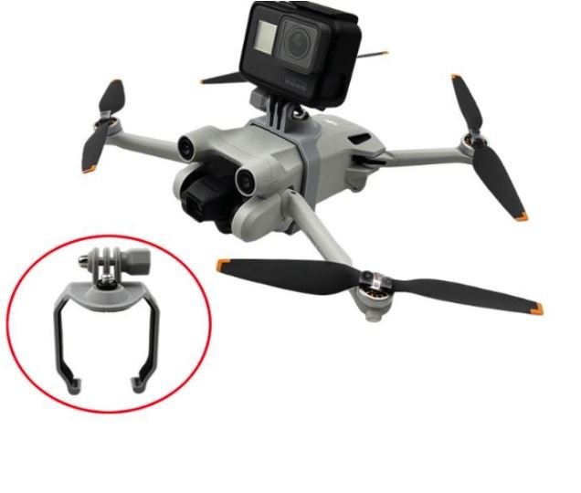 Adaptér pro připevnění akční kamery na dron DJI Mini 3 Pro nasazený