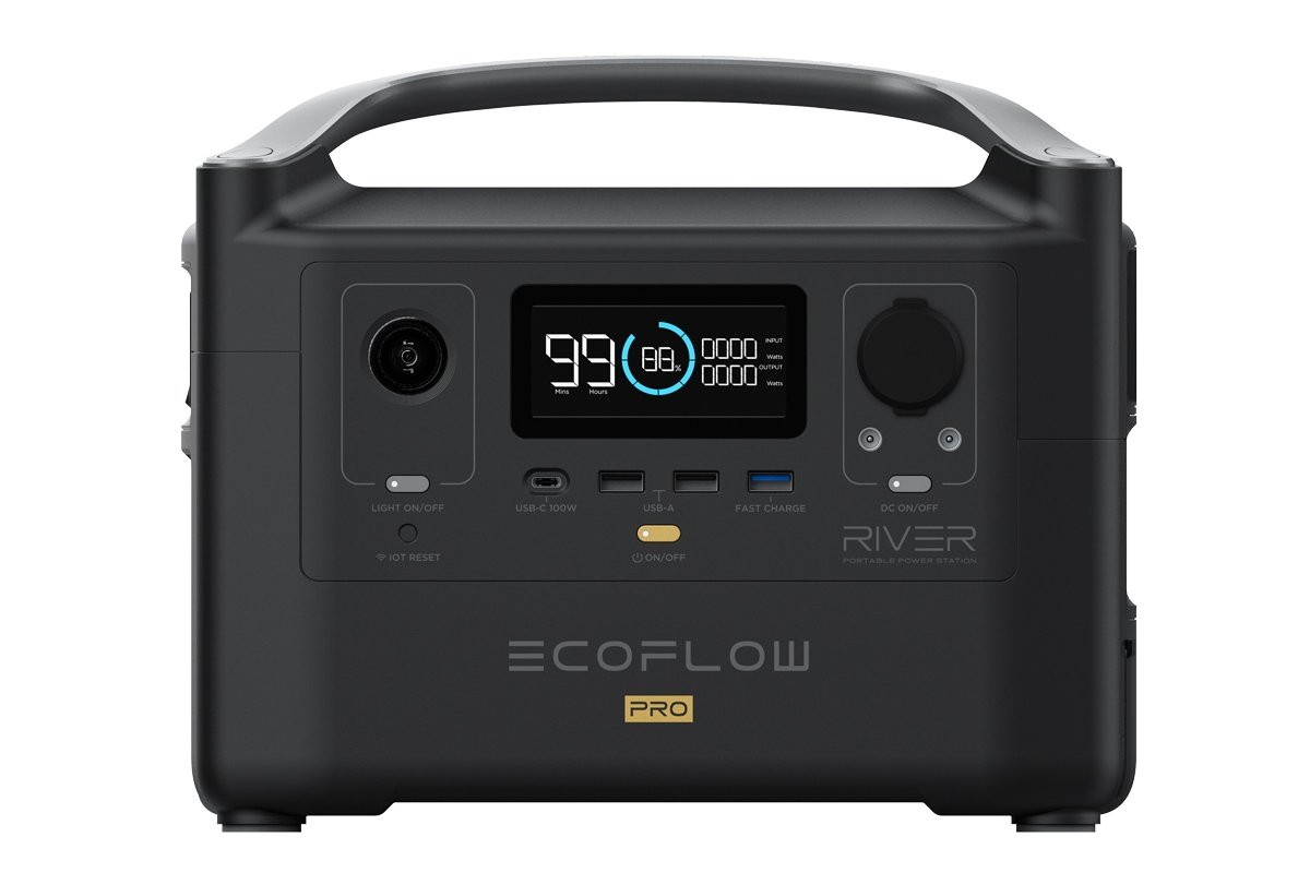Přenosná nabíjecí stanice EcoFlow RIVER 600 PRO + přídavná baterie zepředu