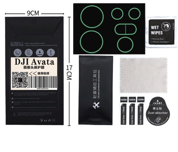 Ochrana objektivu, spodních senzorů a čoček brýlí k dronu DJI Avata obsah balení