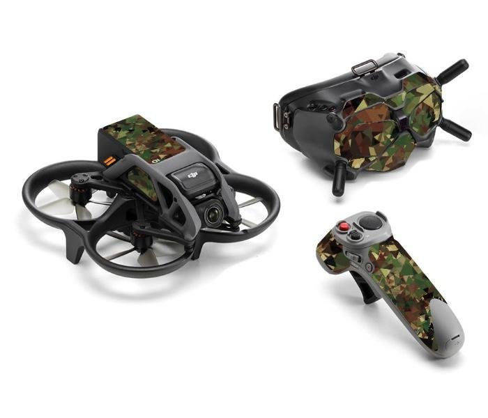 Camouflage polep na dron DJI Avata + Motion Controller + Goggles V2 nalepený