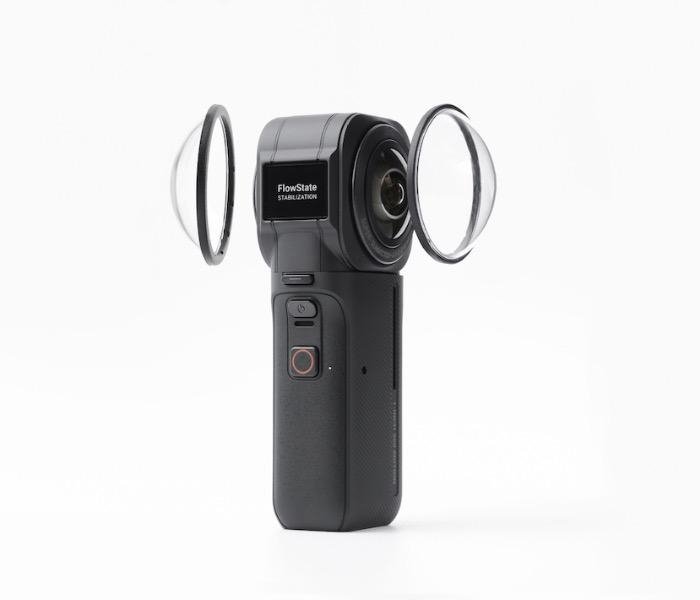 Ochranné sklo na objektivy kamery Insta360 ONE RS 1-Inch 360 nasazení