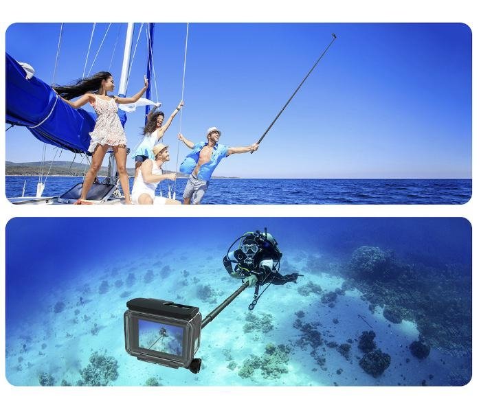 Prodlužující selfie tyč na akční kameru (3m) ve vodě