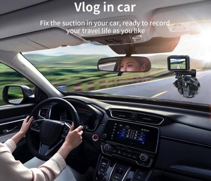 360° držák akční kamery s přísavkou v autě