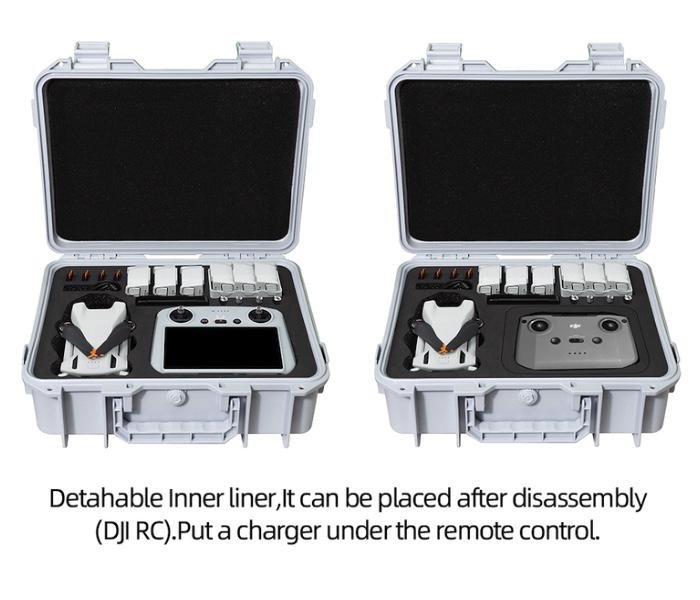 Bílý odolný kufr na dron DJI Mini 3 vnitřel