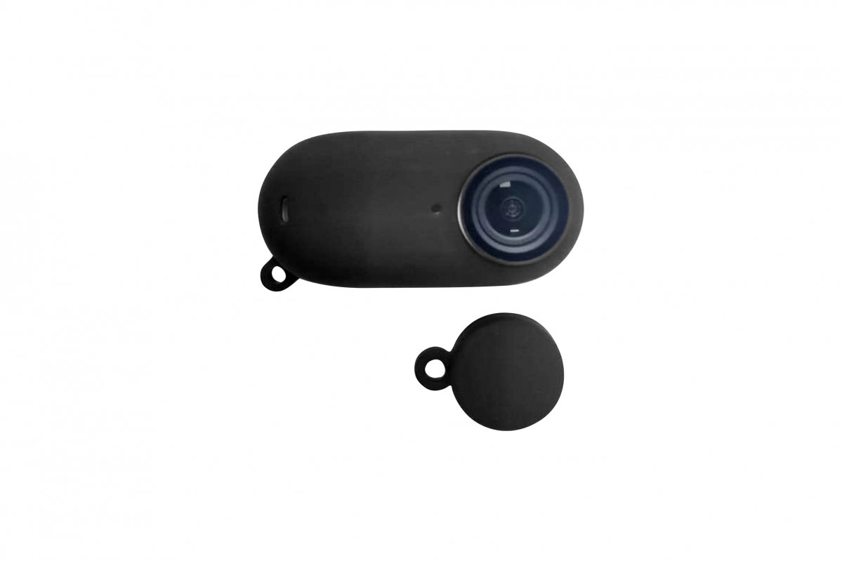 Černý silikonový kryt na kameru Insta360 GO 3 nasazený