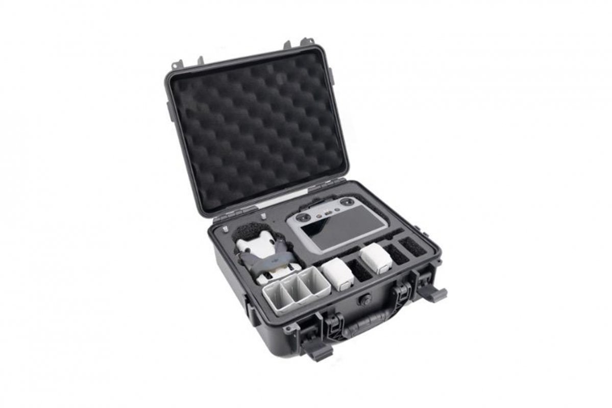Černý ohnivzdorný kufr na dron DJI Mini 4 Pro vnitřek ze strany
