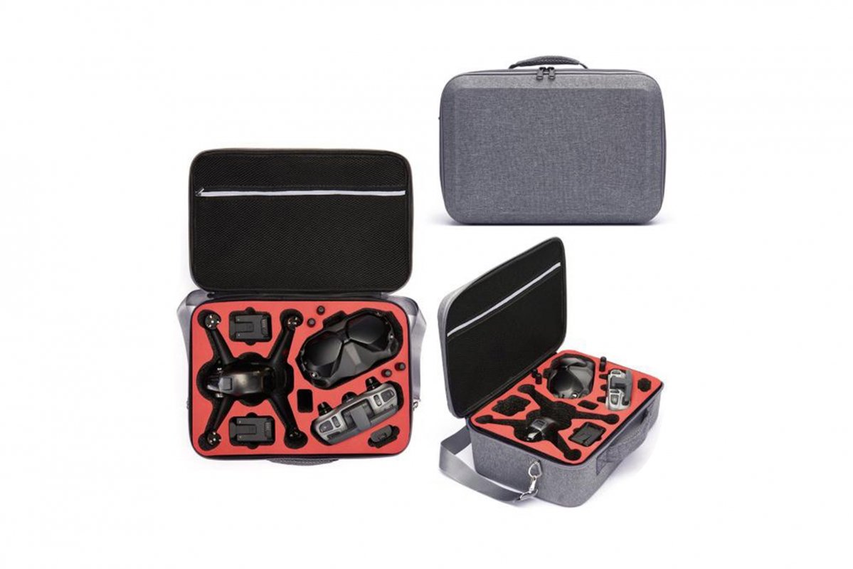 Šedý nylonový kufr na dron DJI FPV Combo