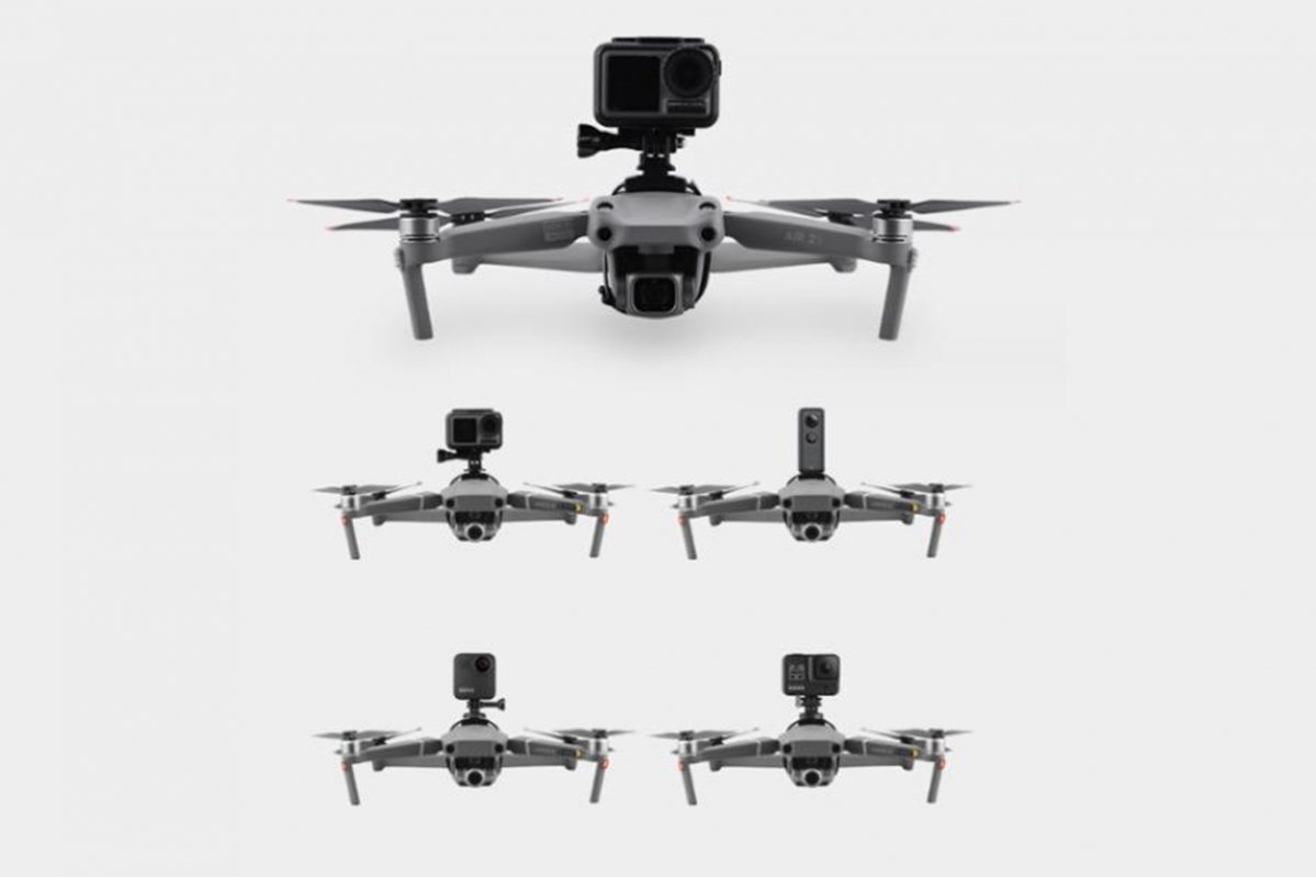 Univerzální adaptér pro připevnění akční kamery na dron v praxi