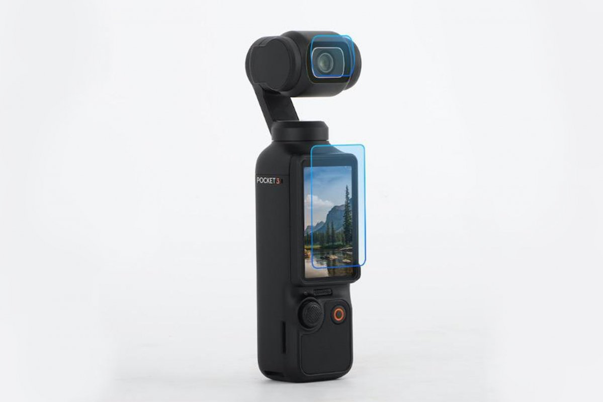 Ochranné sklo na kameru a displej DJI Osmo Pocket 3 nasazení