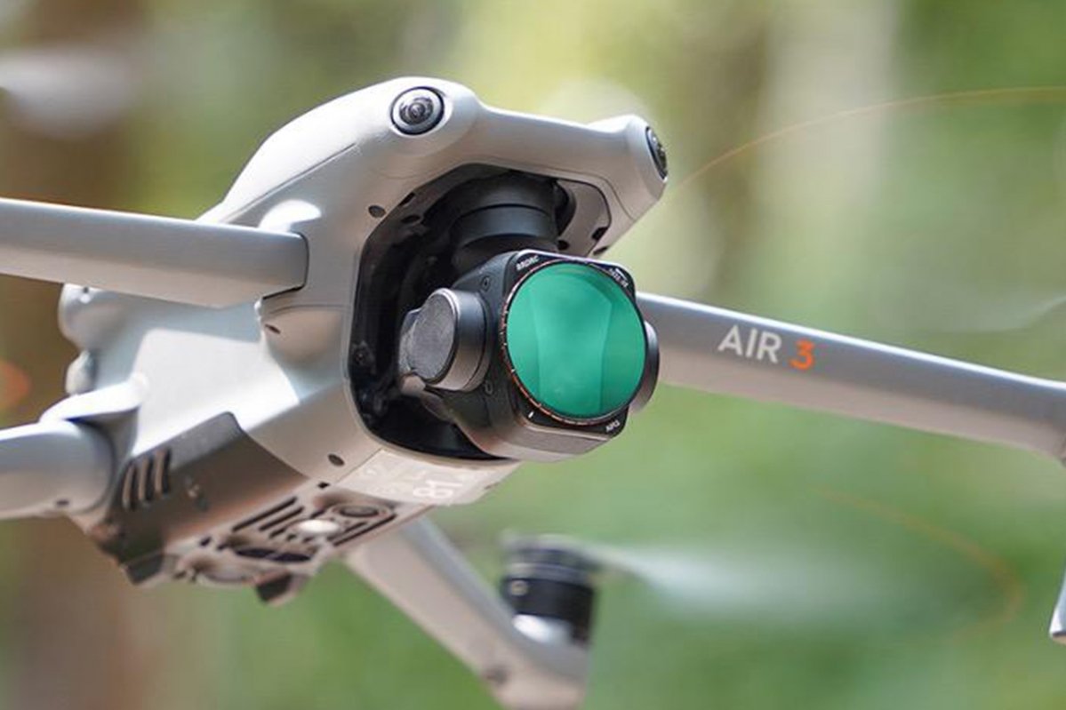 Nastavitelné VND filtry na dron DJI Air 3 nasazený