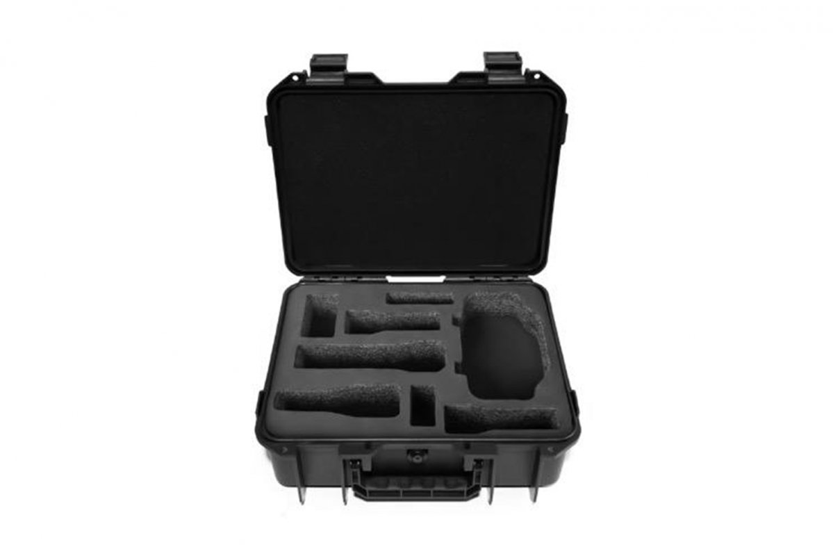 Černý odolný kufr na dron DJI Avata 2 uvnitř