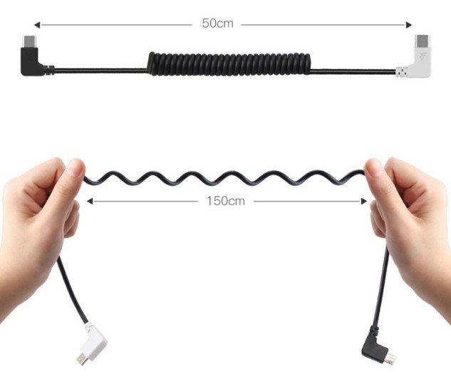 Propojovací kabel Micro USB / Micro USB rozměry