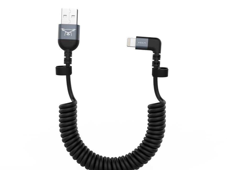 Kroucený kabel lightning-USB-A – 30cm – šedý – L30C