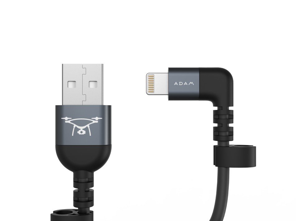 Kroucený kabel lightning-USB-A – 30cm – šedý – L30C zblízka