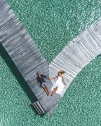 Couple and sea drone photography