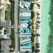 Hotels on the beach from drone