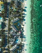 Hotels on the beach drone photography