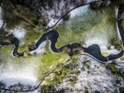 River and snow drone photography