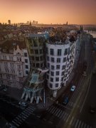 Danicng house Prague from drone