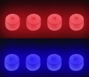 Sada blikajícíh LED světel na DJI Mavic series (modrá a červená) ve tmě