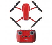 Červený polep na dron a ovladač DJI Mini 2 karbon