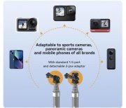 Prodlužující selfie tyč na akční kameru (1,2m) kompatibilita
